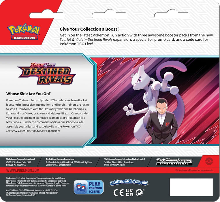 Pokemon TCG: Scarlet & Violet 10 - Destined Rivals - 3-Pack - Collect Marvel