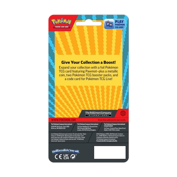 Pokemon TCG: Pawmot Card with 2 Booster Packs and Coin - Sealed Case of 36 - Collect Marvel
